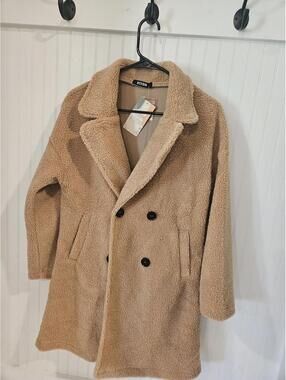 BTFBM Teddy Trench Coat Womens Small NWT